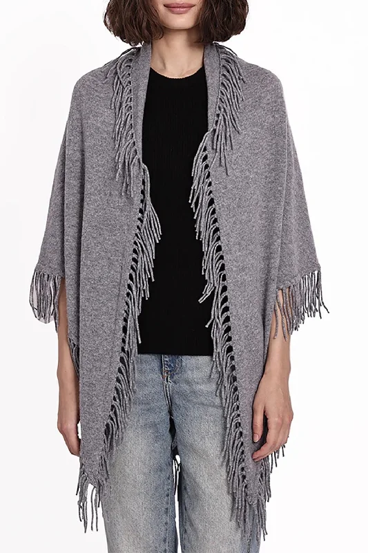 Super Discount Fringe Shawl - Grey Shadow