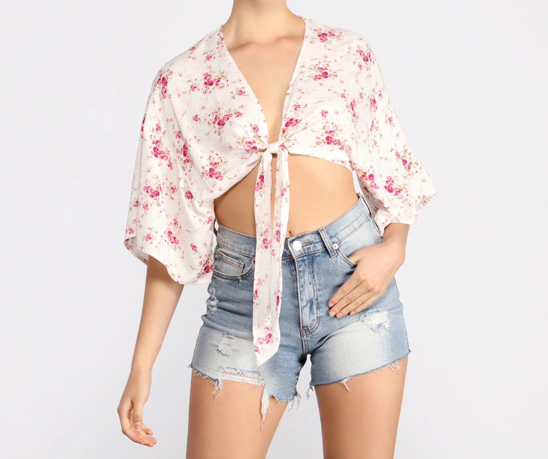 Unwind with Weekend Discounts Floral Dream Kimono Sleeve Top