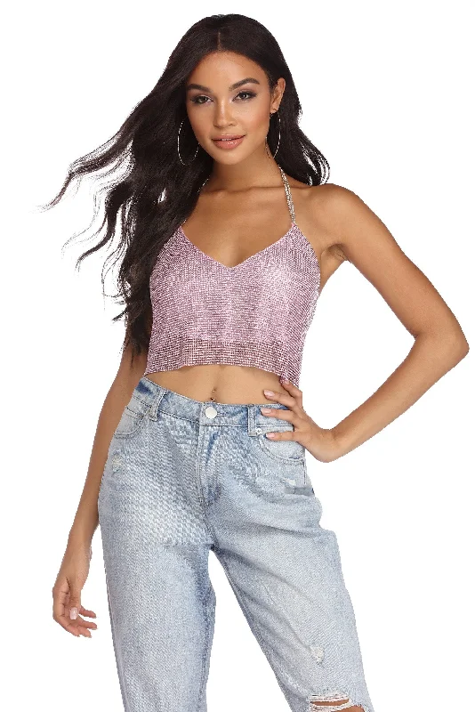 Extra Discount Sparkling Beauty Crop Top