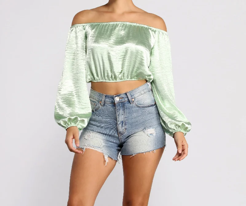 Super Savings Stunning Sophistication Satin Crop Top