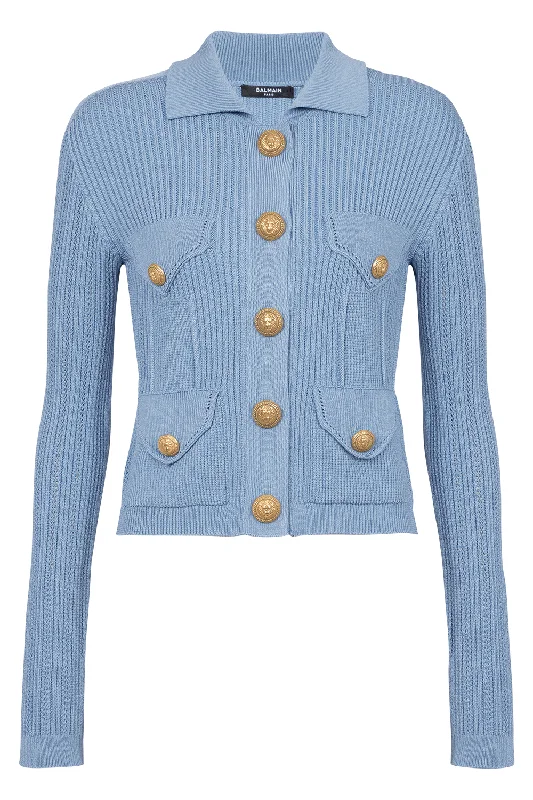 Weekend Offers That Please Buttoned Cardigan - Bleu