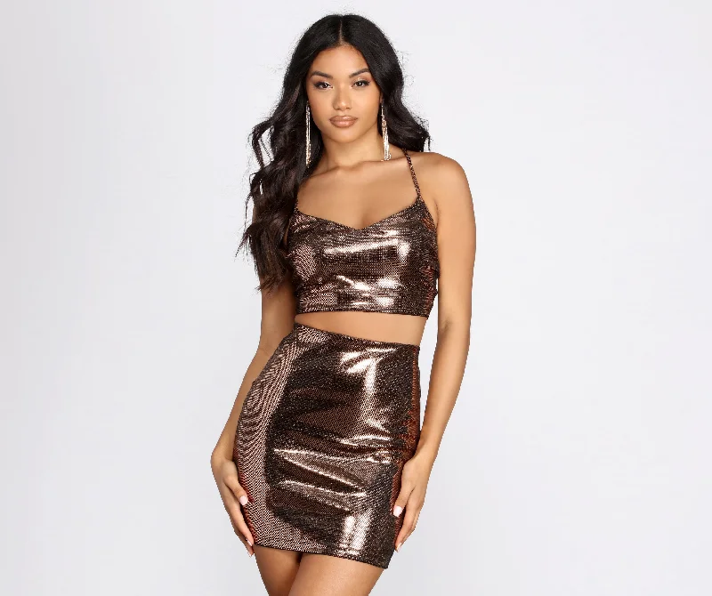 Markdown Sale Sizzling Sequin Crop Top