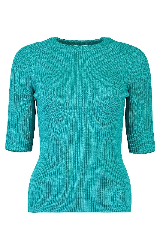 Unmissable Offer Elbow Sleeve Pullover - Aqua