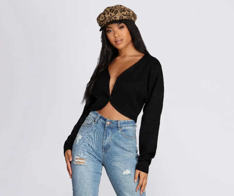 Weekend Specials Just for You Cutie In A Cropped Cardigan
