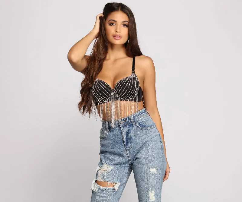 Your Weekend, Your Savings Dazzle Diva Rhinestone Fringe Bra