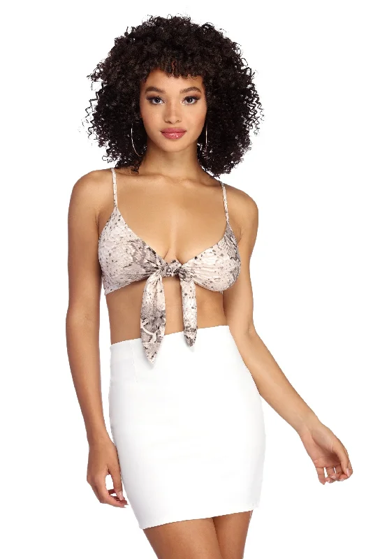 Half Price Slay In Snake Crop Top
