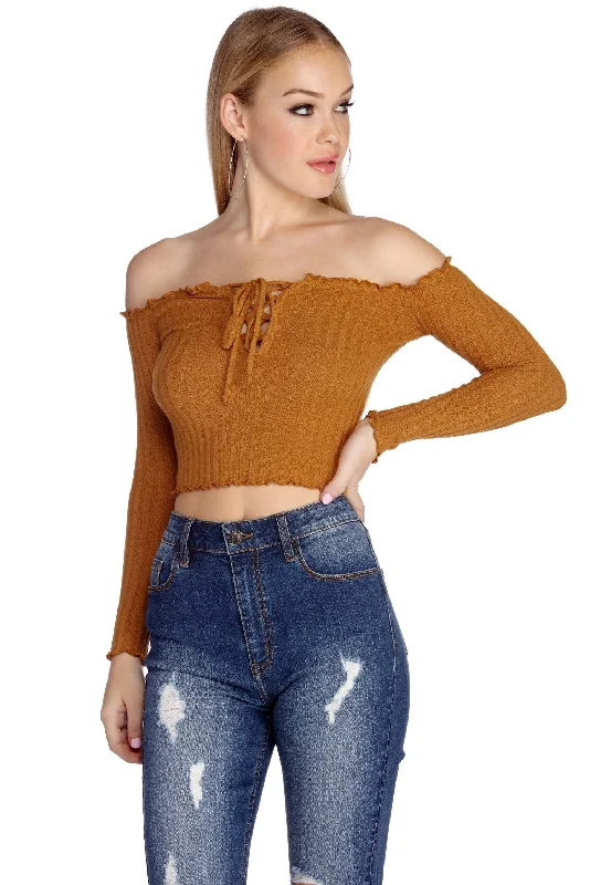Steals and Deals Knit So Simple Crop Top