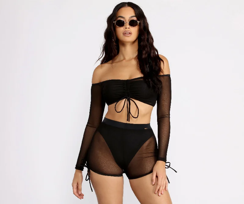 Early Access Must Have Mesh Cropped Swim Cover Up