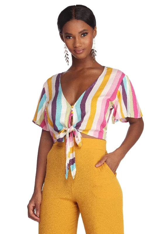 Clearance Sale Button Me Up In Stripes Top