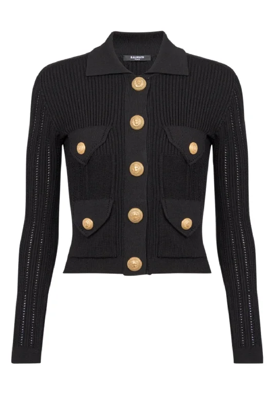 Weekend Discounts to Celebrate Buttoned Cardigan - Noir