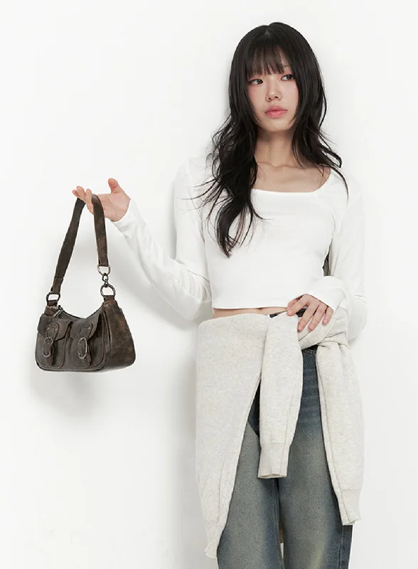Weekend Offers That Impress Square Neck Slim-Fit Crop Top ID402