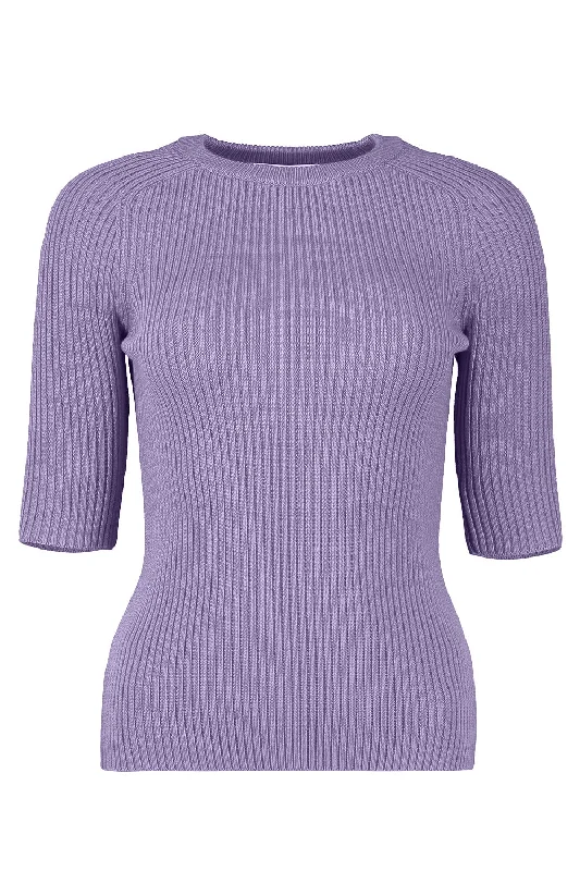 Weekend Wonders Await! Elbow Sleeve Pullover - Violet