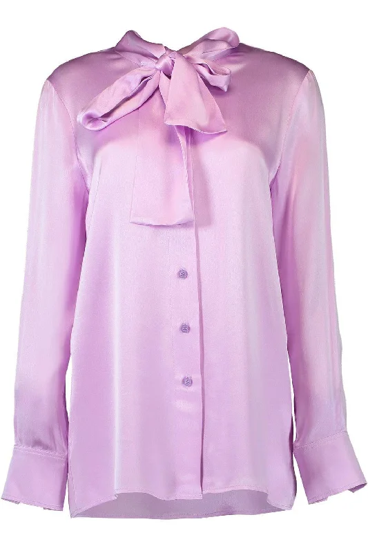 Weekend Specials to Indulge In Long Sleeve Tie Neck Blouse