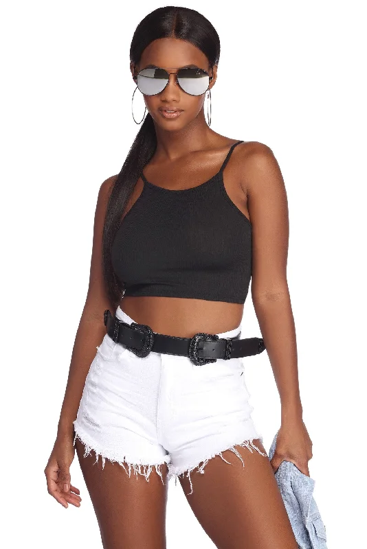 Now Available Basic High Neck Crop Top