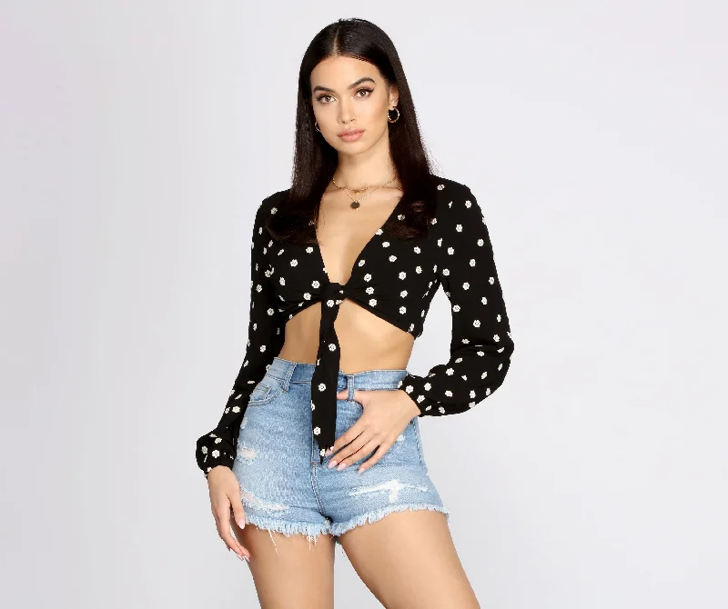 Exclusive Weekend Offers Inside Floral Daze Tie Front Top