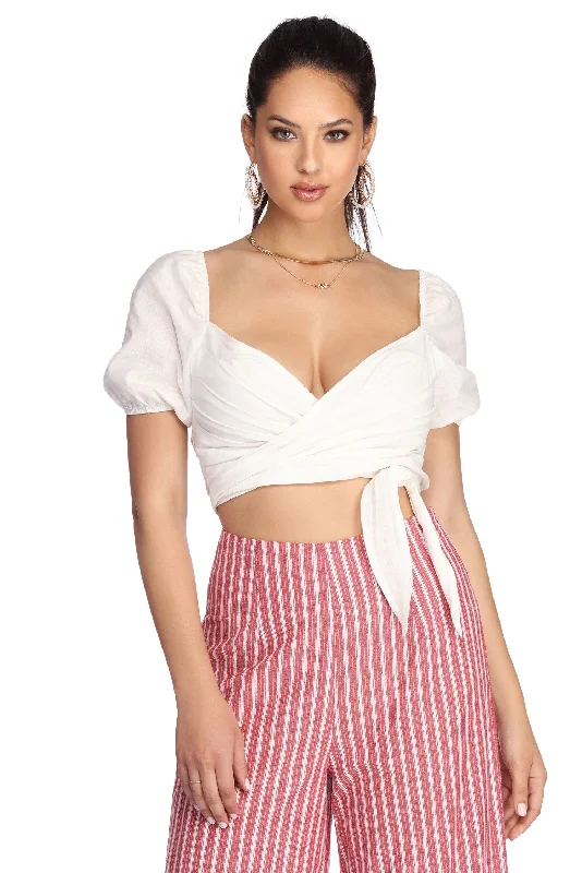 Weekend Bargains to Indulge In She's Poplin Wrap Crop Top