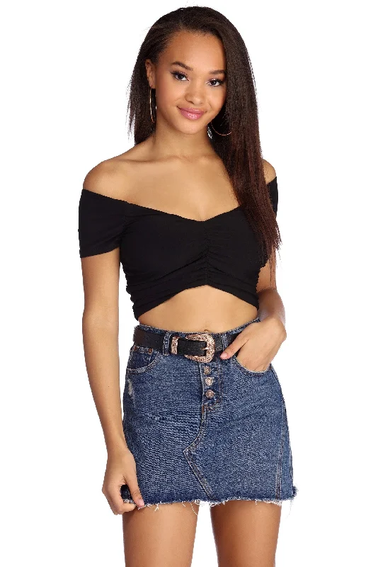 Lowest Price Sweet Thing Ruched Crop Top
