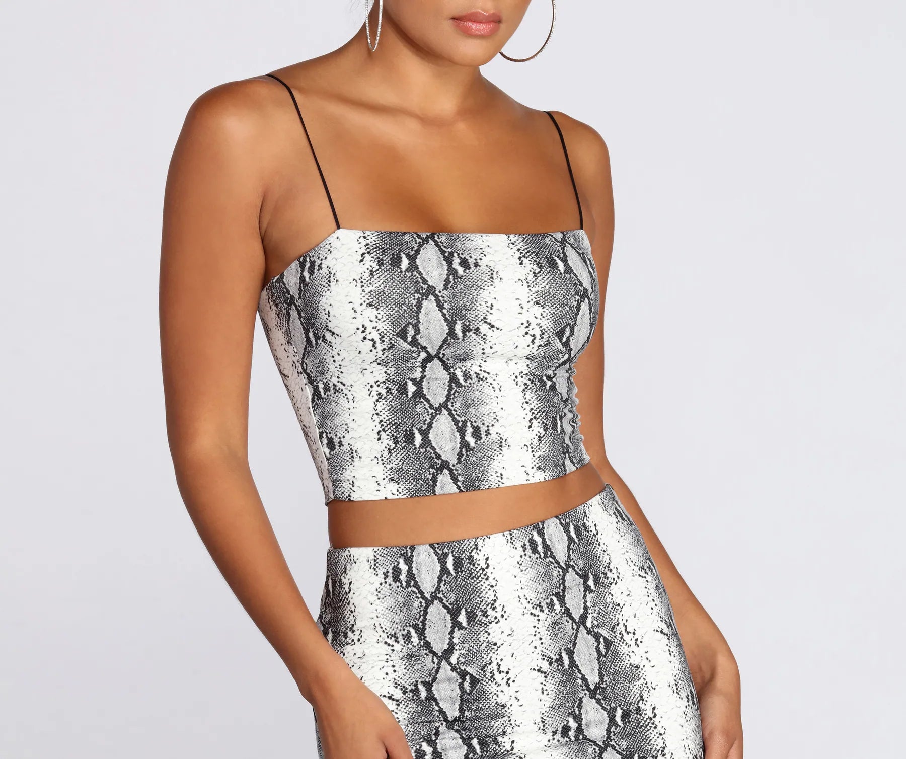 Weekend Specials You Can't Miss Square Neck Snake Print Tank