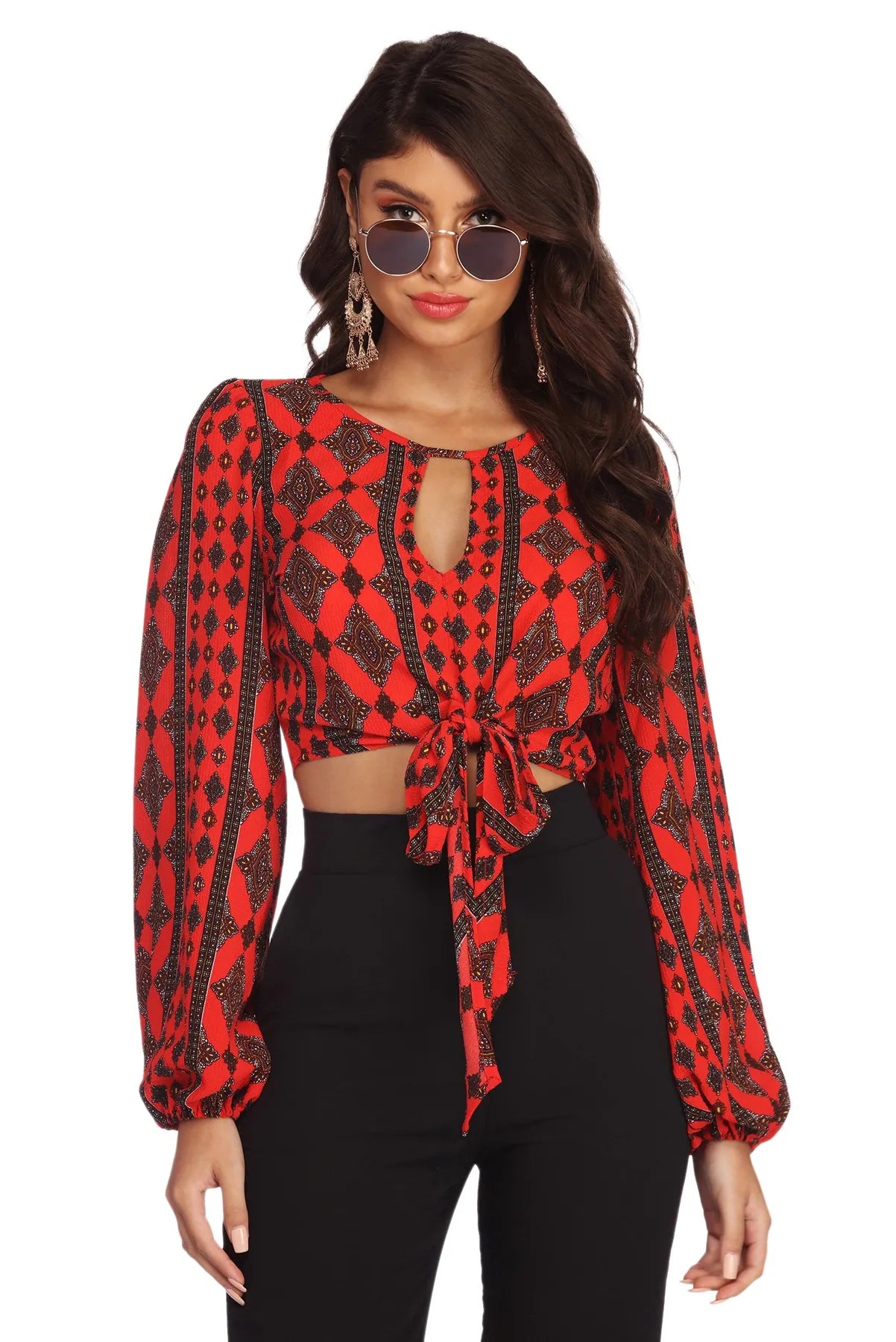 Weekend Deals That Spark Boho Tie Front Crop Top