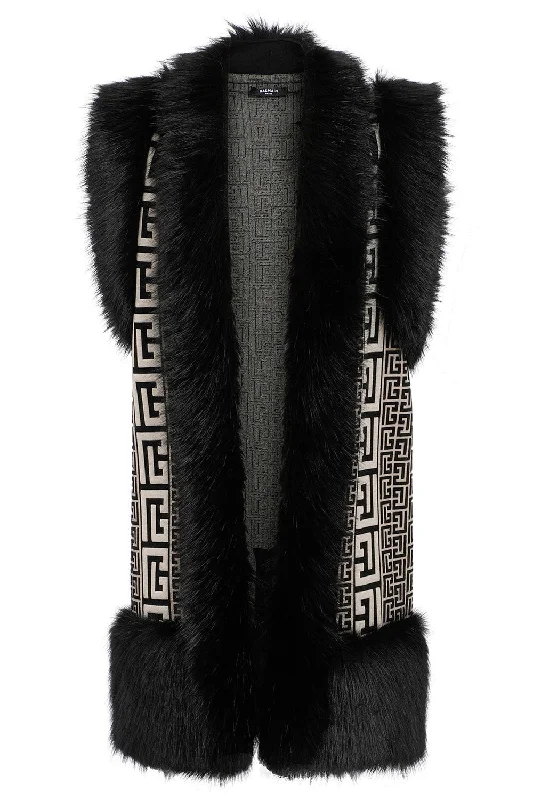 Celebrate the Weekend with Discounts Faux Fur Long Cardigan