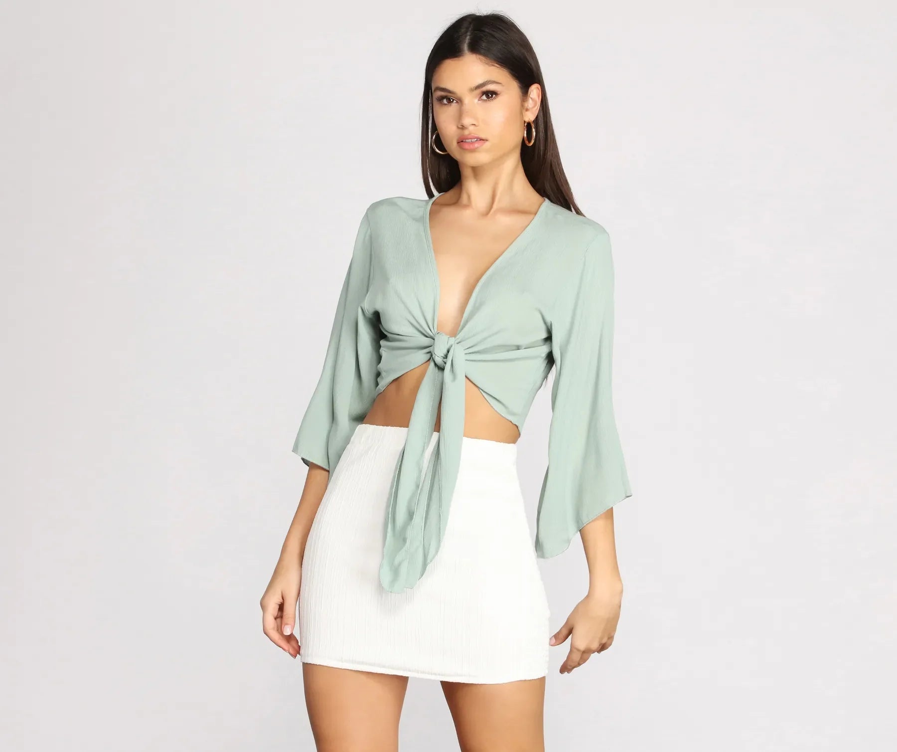 Act Now Go With The Flow Kimono Sleeve Top