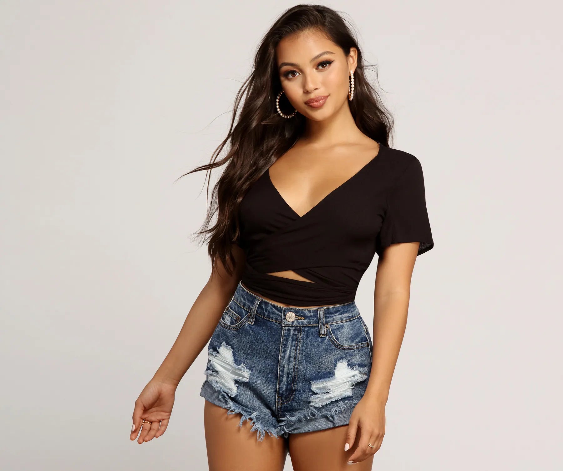 Steal Deal Flirty And Flowy Crop Top