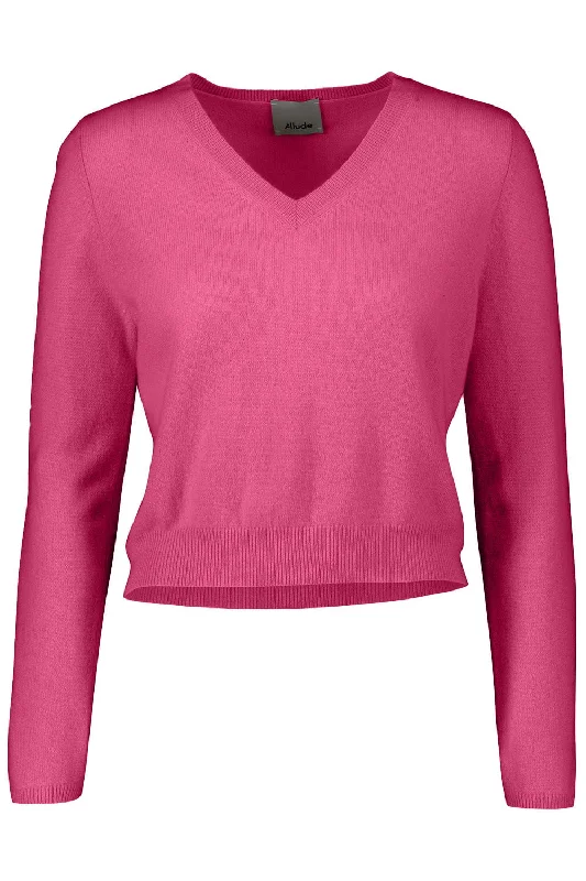 Weekend Offers That Shine V-Sweater - Hot Pink