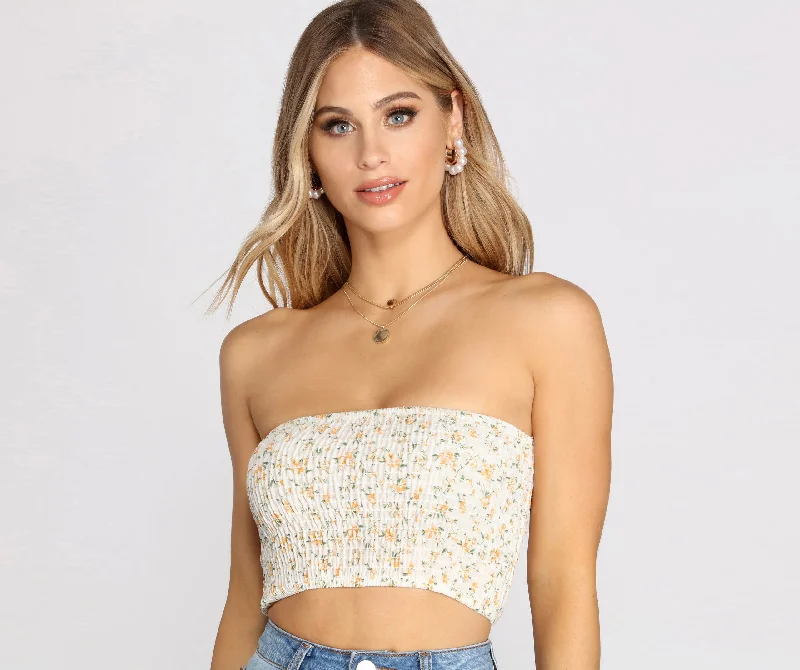 Weekend Savings Delight Such A Doll Ditsy Floral Tube Top