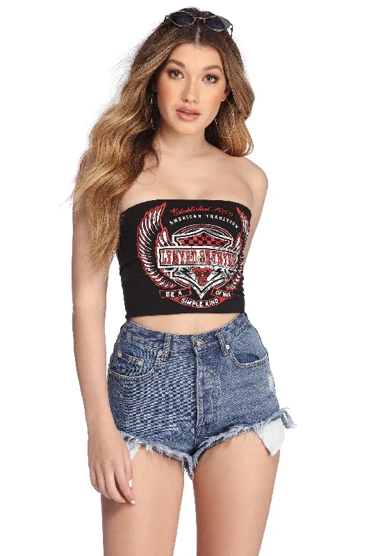 Pay Less Lynyrd Skynrrd Graphic Tube Top