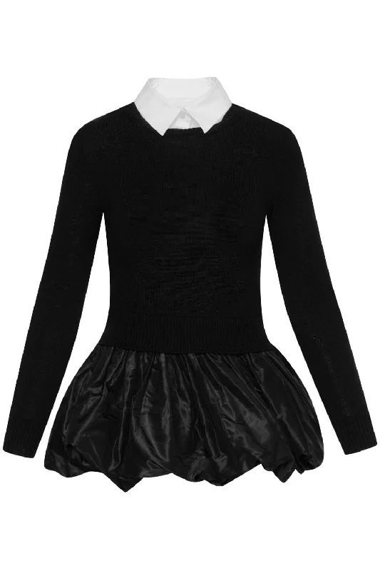 Weekend Shopping Bliss Peplum Drape Pullover