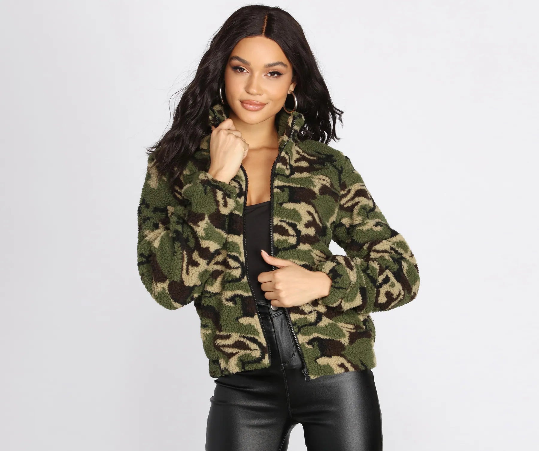 Year-End Sale Now You See Me Faux Fur Camo Jacket