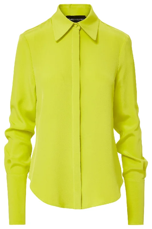 Weekend Discounts Worth Grabbing Silk Button Down Shirt - Evening Primrose