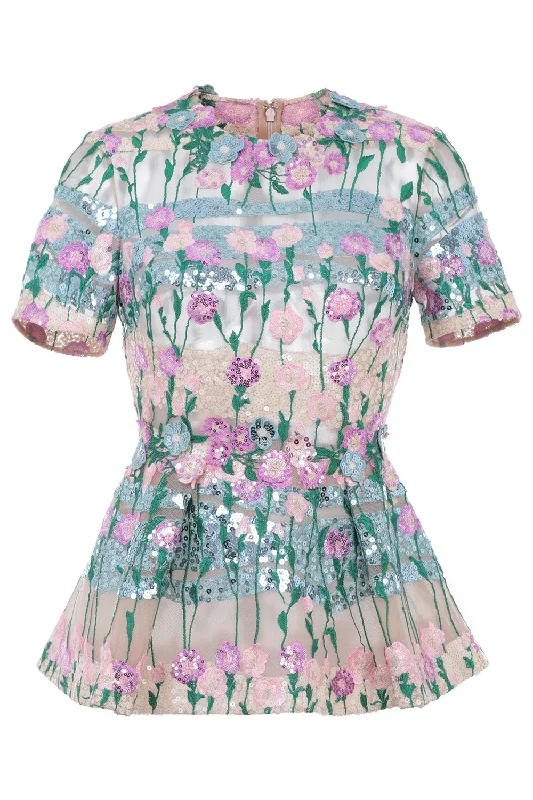 Crazy Savings Embroidered Peplum Blouse