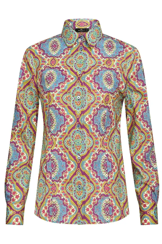 Weekend Offers That Amaze Paisley Button Down Blouse