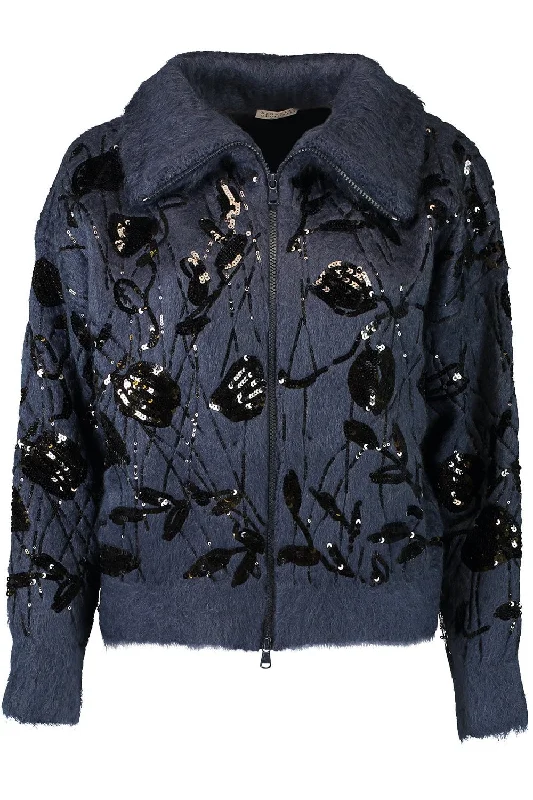 Weekend Specials to Indulge In Dazzling Embroidery Zip Up Cardigan