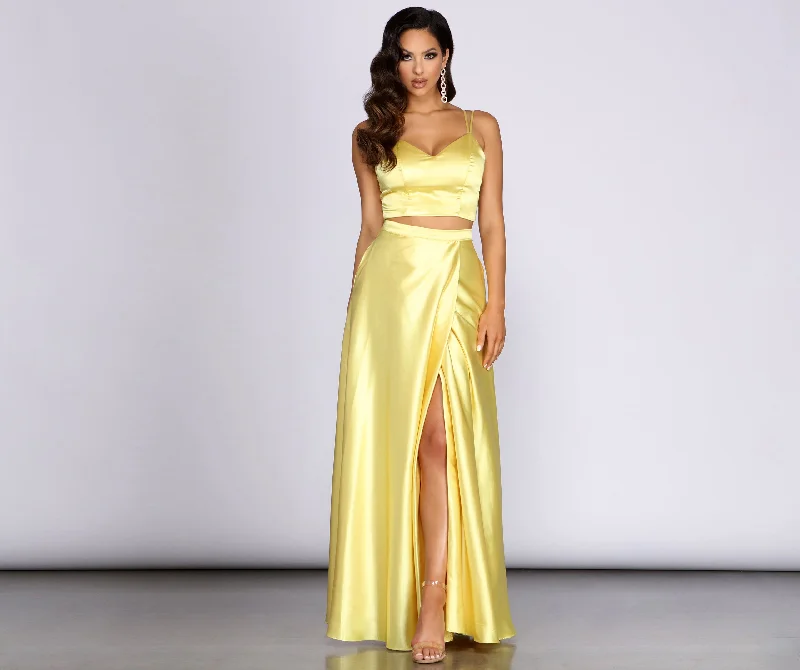 Instant Deal Naomi Satin Two Piece Dress