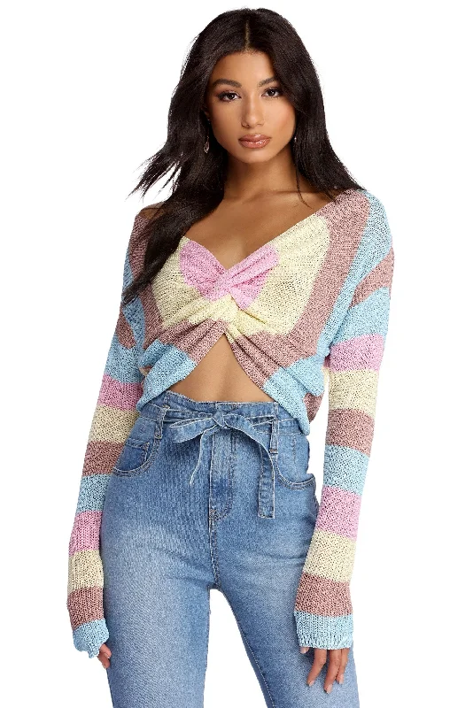 Weekend Deals That Dazzle Sassy And Striped Cropped Sweater