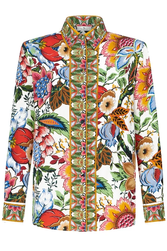 Weekend Offers That Thrill Floral Long Sleeve Button Down Blouse
