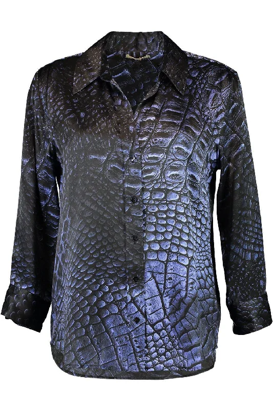 Can't Resist Dani Blouse - Midnight Croc