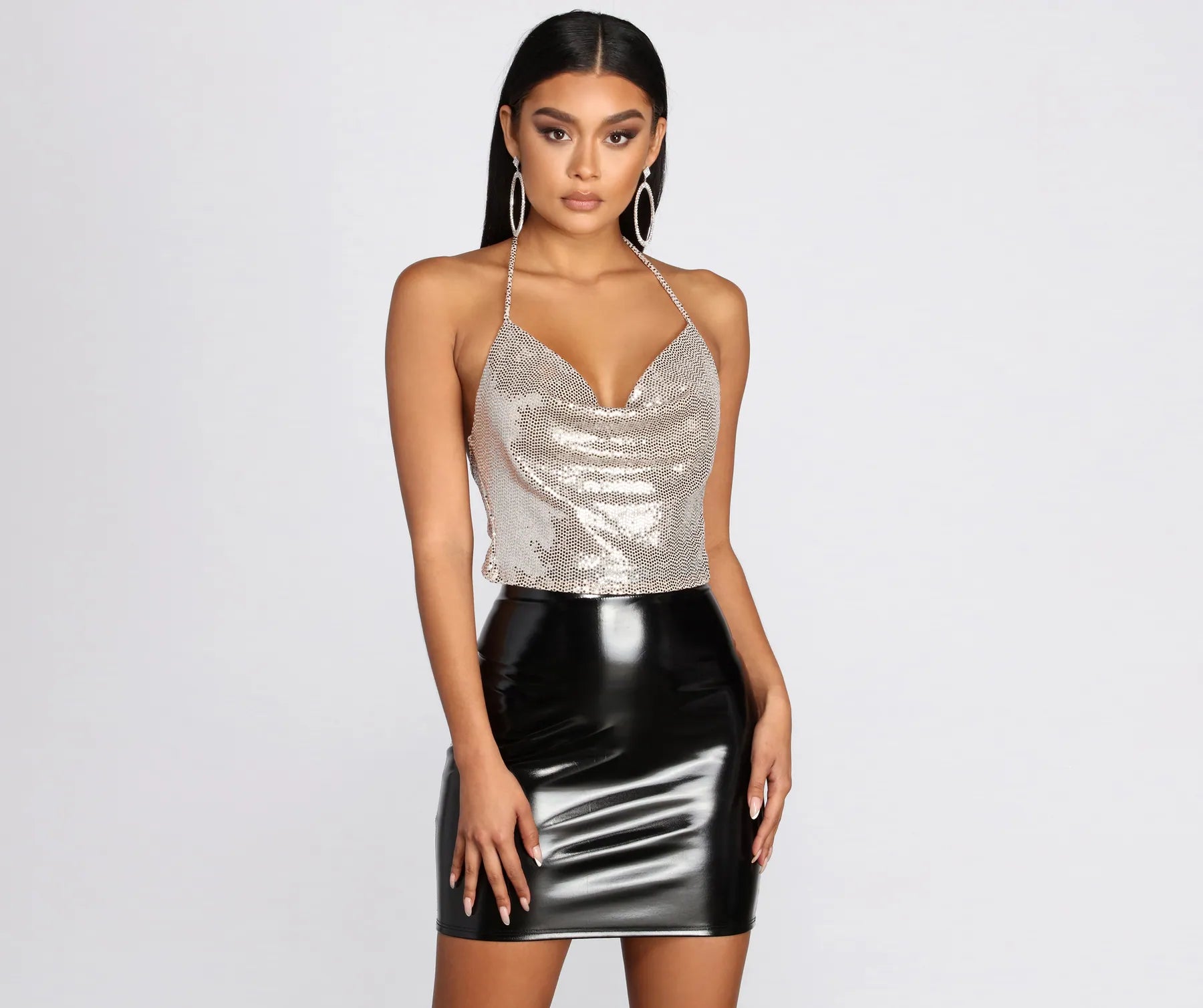 Weekend Deals You Can't Resist Stunning Sequin Halter Crop Top