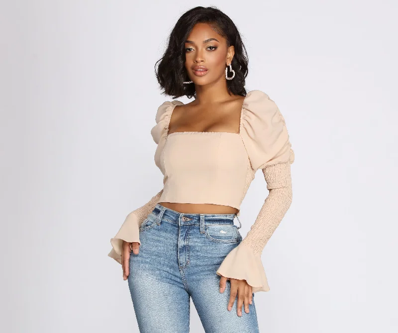 Weekend Discounts to Delight All About The Puff Sleeve Crop Top