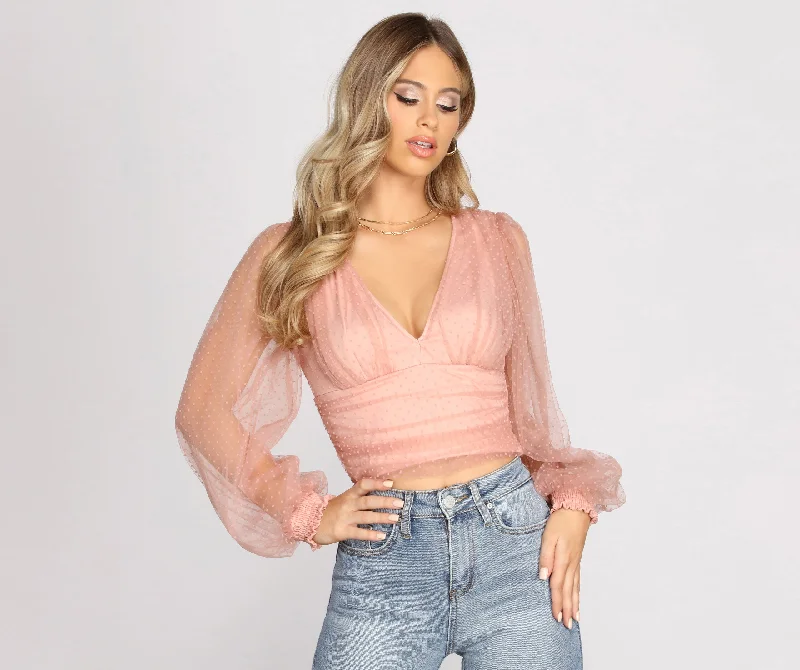Weekend Offers That Impress Polka Dot Darling Mesh Top