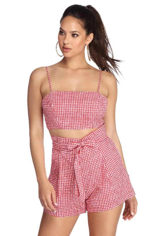 Best Choice Picnic Time Gingham Crop Top