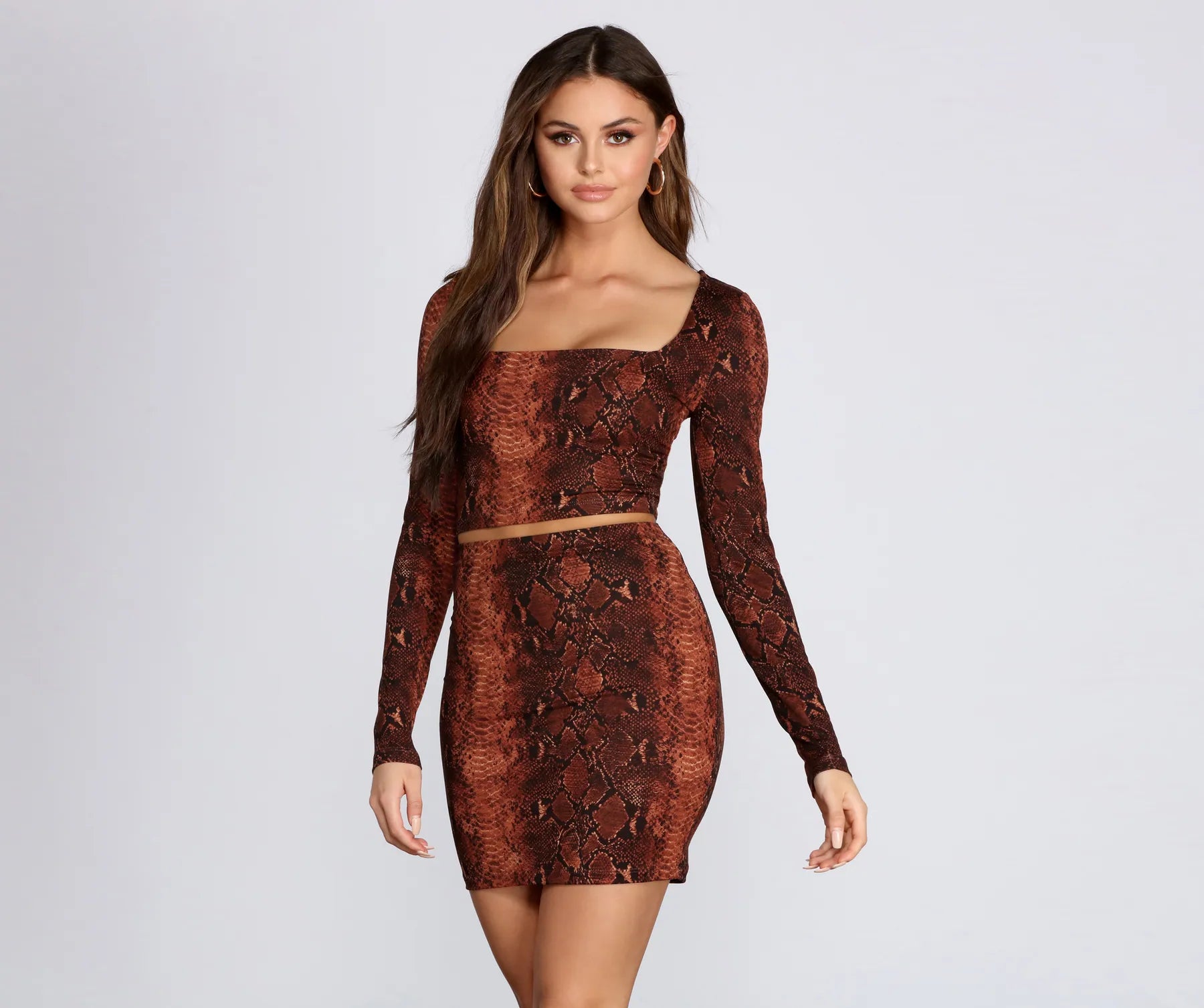 Stock Clearance Slay In Snake Crop Top