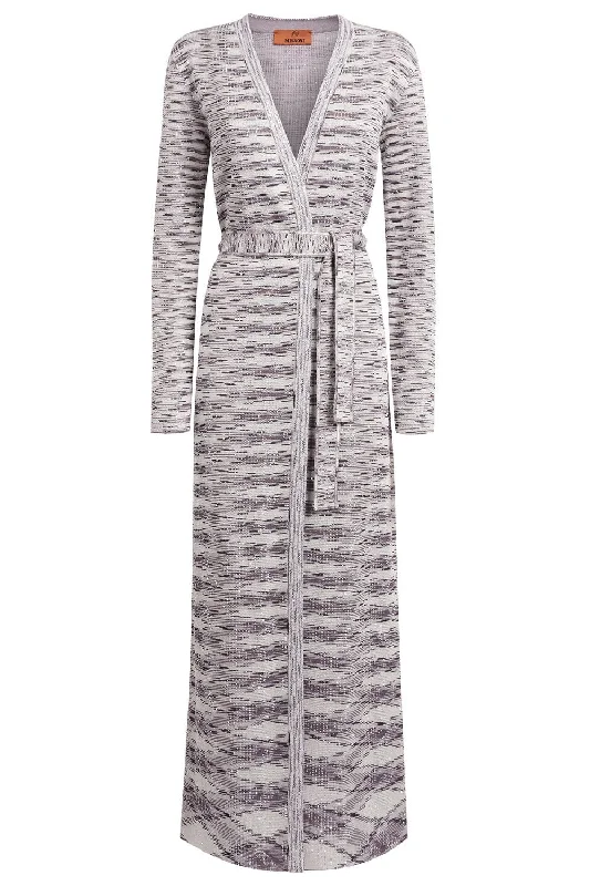Savings Galore Knit Weave Sequin Long Cardigan