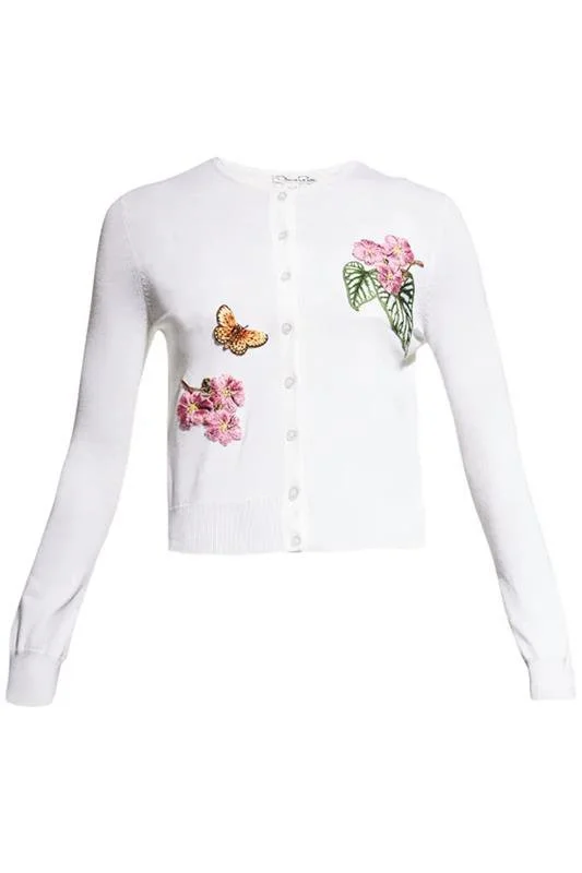 Weekend Savings Galore Mixed Botanical Threadwork Cardigan