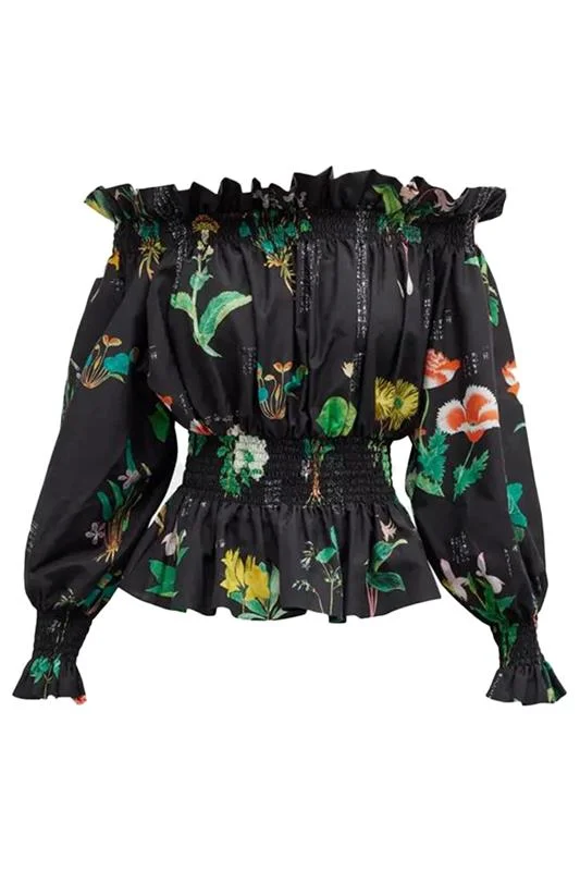 Weekend Savings Extravaganza Printed Smocked Waist Top