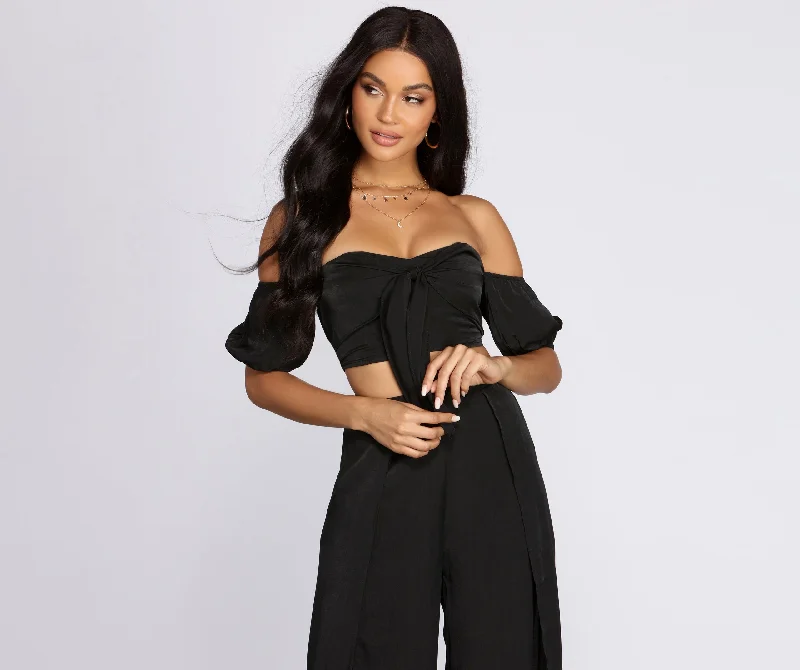 Weekend Savings Delight Bow Baby Cropped Blouse