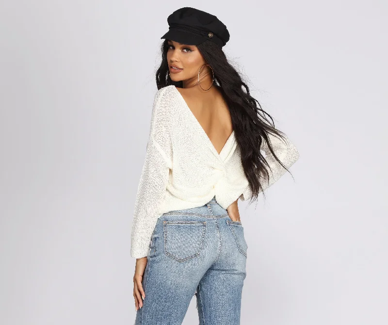 Weekend Savings Galore Get Twisted V-Neck Sweater