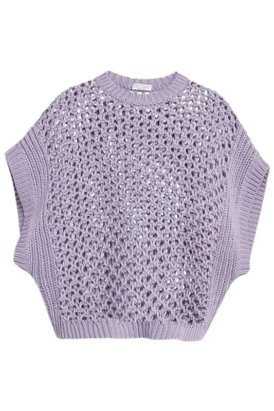 Weekend Bargains to Cherish Open Weave Cap Sleeve Sweater